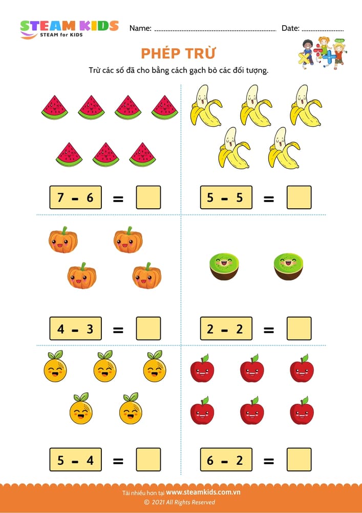 Bài tập toán tư duy - Phép trừ - B11