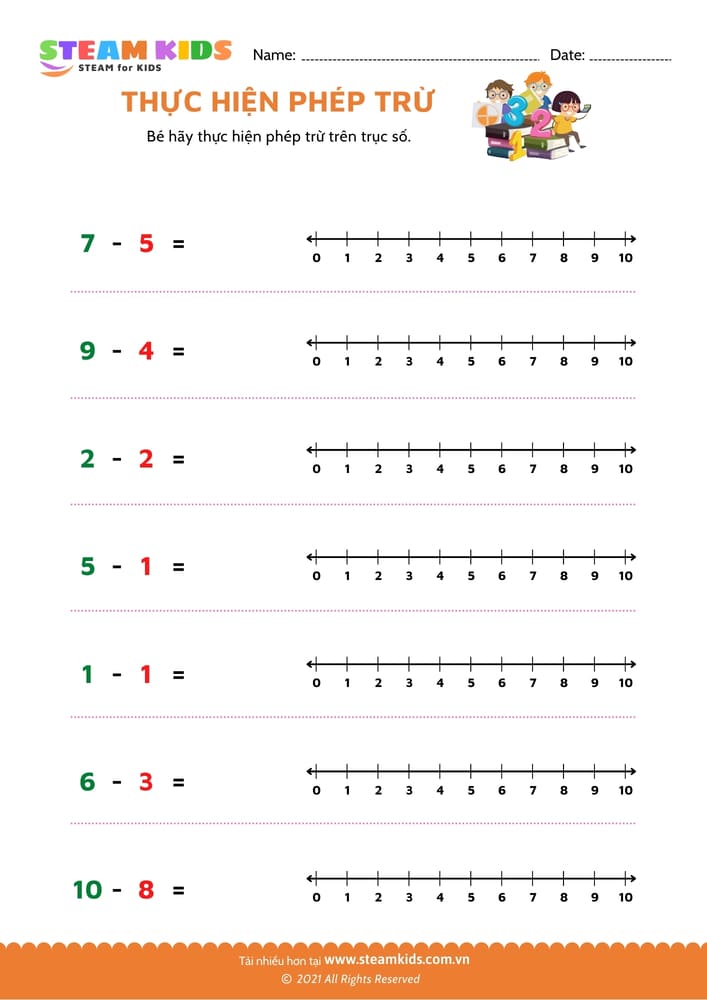 Bài tập toán tư duy - Thực hiện phép trừ - B25