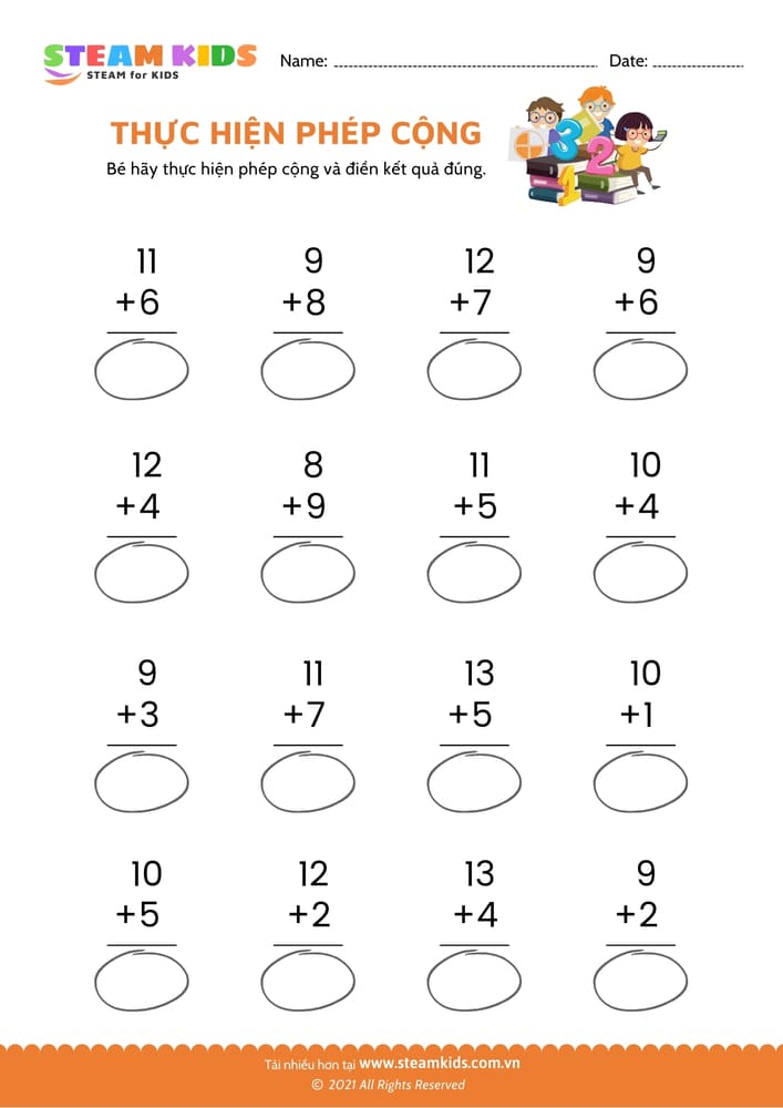 Bài tập toán tư duy - Thực hiện phép cộng - B16