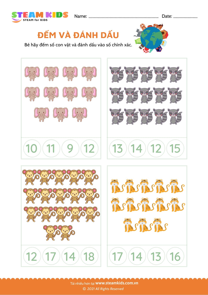Bài tập toán tư duy - Đếm và đánh dấu - B5