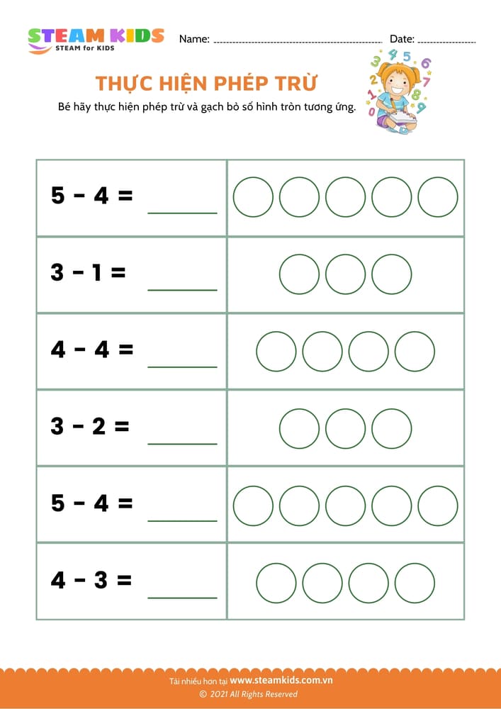 Bài tập toán tư duy - Thực hiện phép trừ - B36