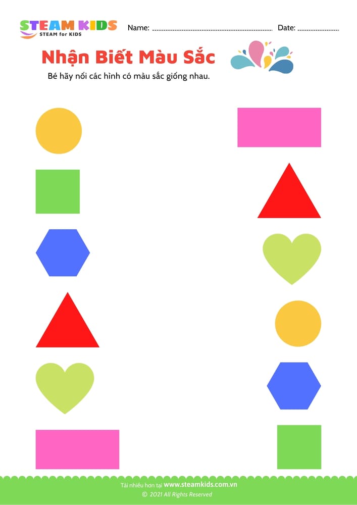 Bài tập khoa học - Nhận biết màu sắc - B1