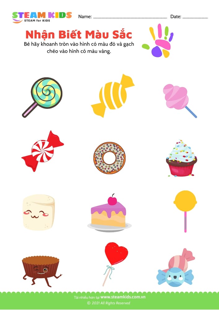 Bài tập khoa học - Nhận biết màu sắc - B9