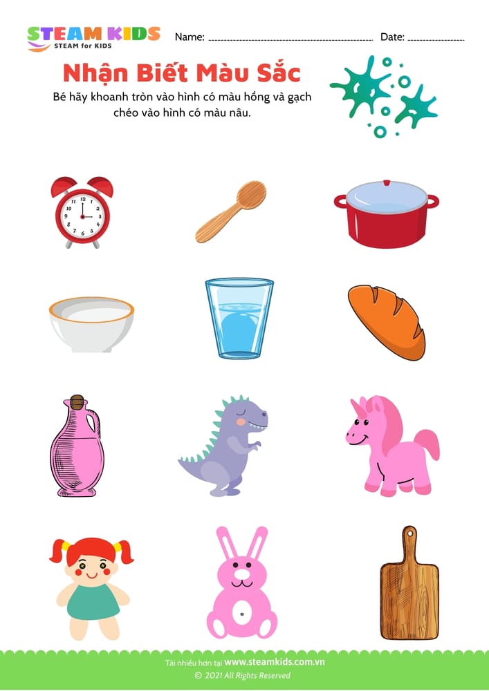 Bài tập khoa học - Nhận biết màu sắc - B14