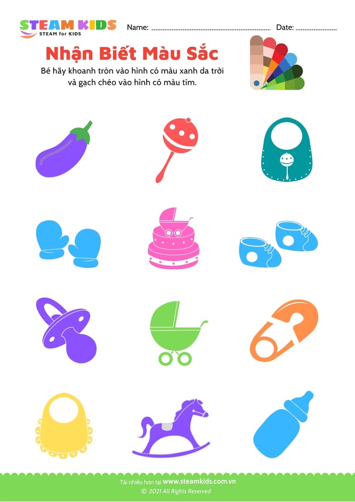 Bài tập khoa học - Nhận biết màu sắc - B17