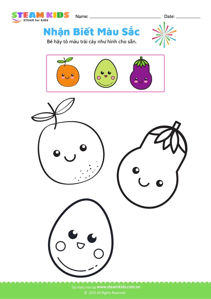 Bài tập khoa học - Tô màu theo mẫu - B1