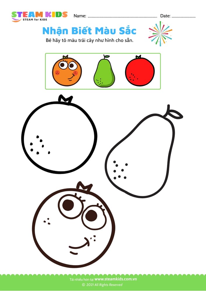 Bài tập khoa học - Tô màu theo mẫu - B2