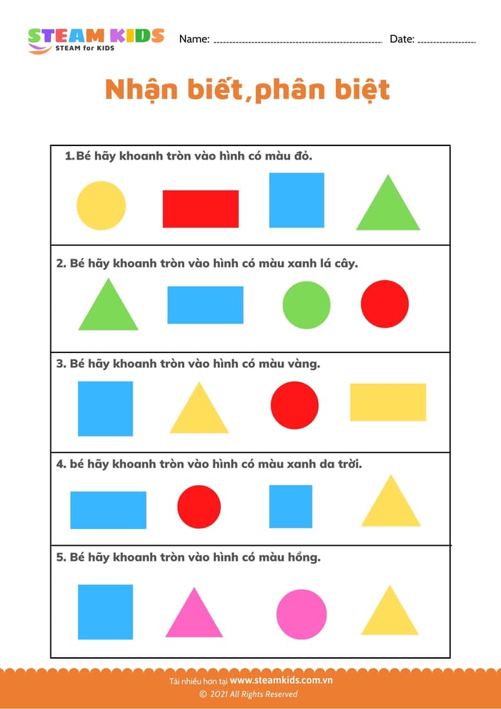 Bài tập khoa học - Nhận biết phân biệt - B12