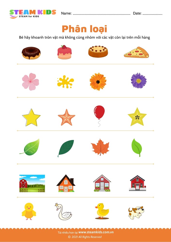 Bài tập khoa học - Phân loại - B4
