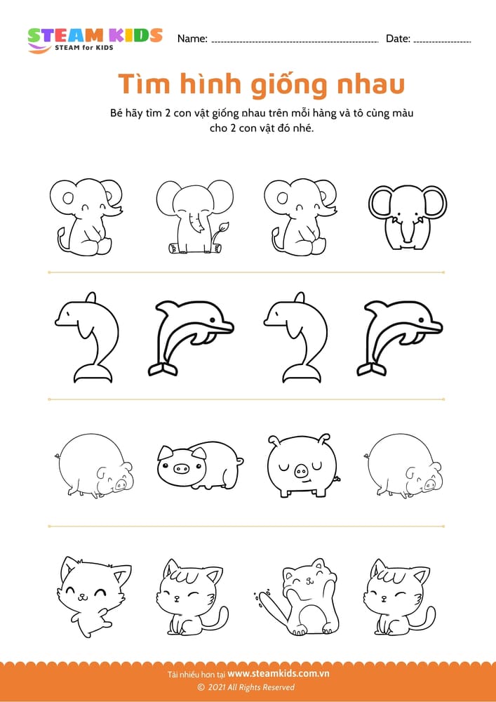 Bài tập khoa học - Tìm hình giống nhau - B3