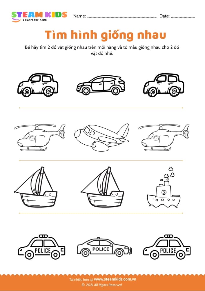 Bài tập khoa học - Tìm hình giống nhau - B4