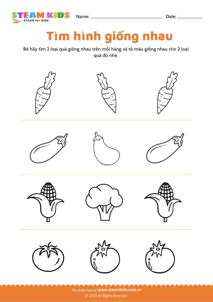 Bài tập khoa học - Tìm hình giống nhau - B6