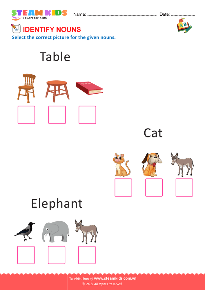 Bài tập tiếng anh - Identify Nouns - B9