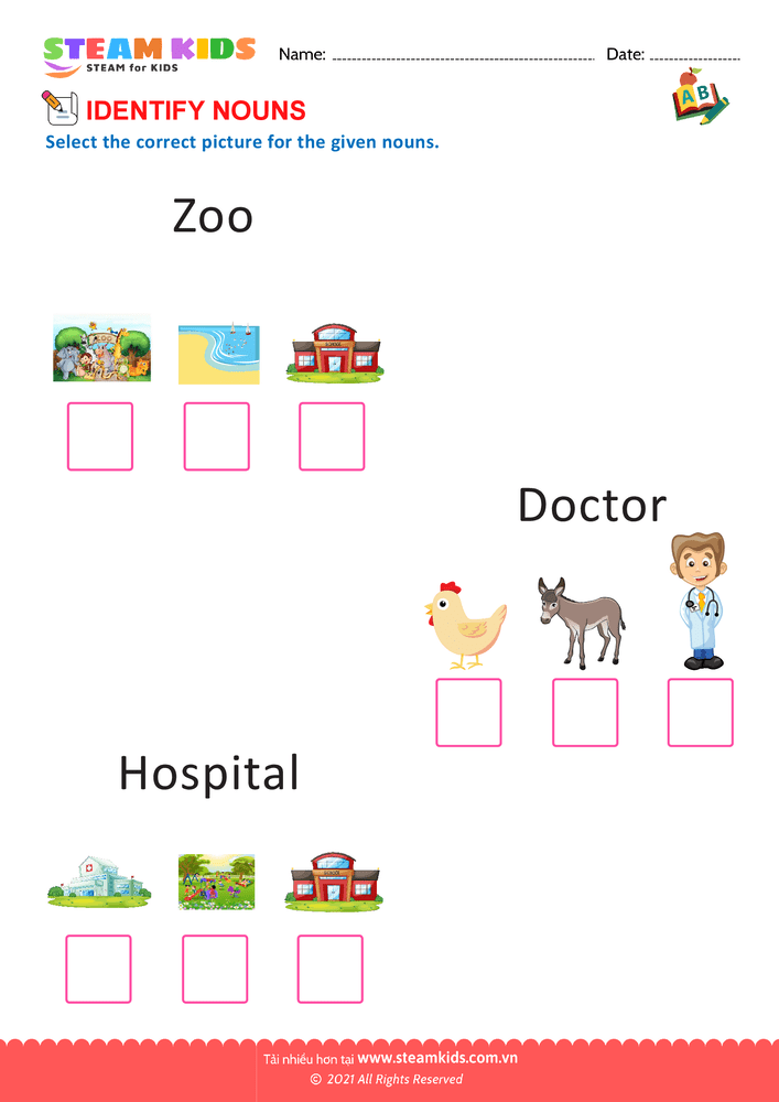 Bài tập tiếng anh - Identify Nouns - B10