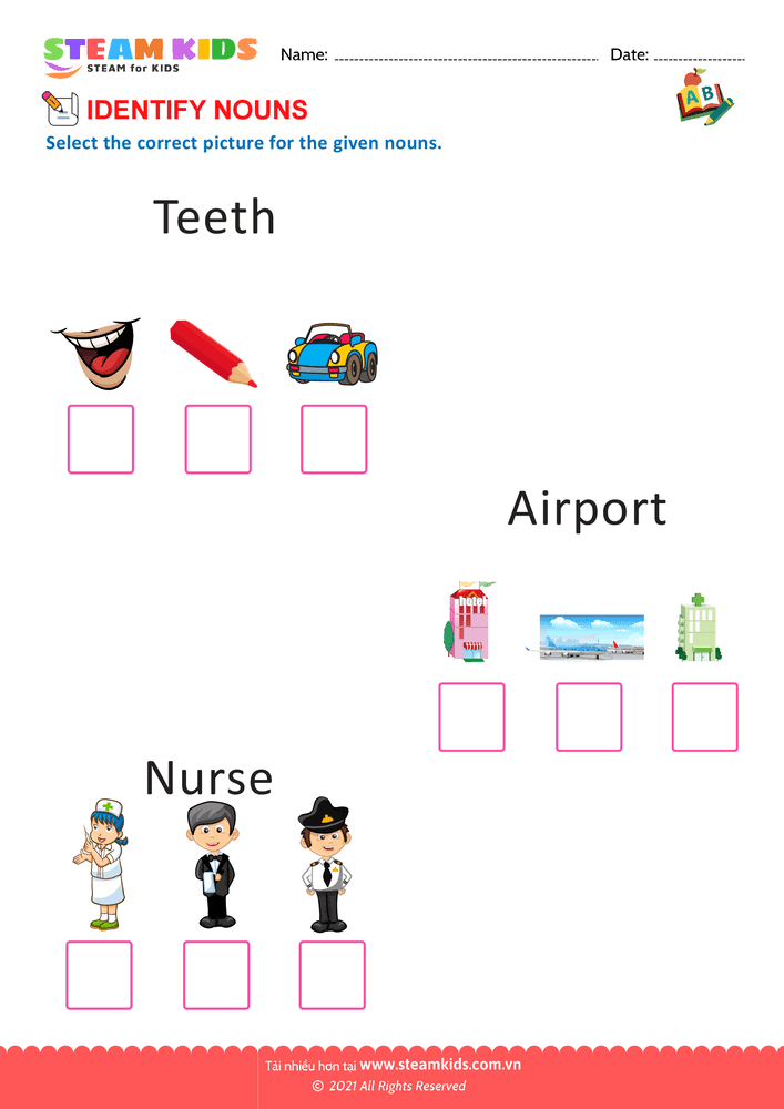 Bài tập tiếng anh - Identify Nouns - B11