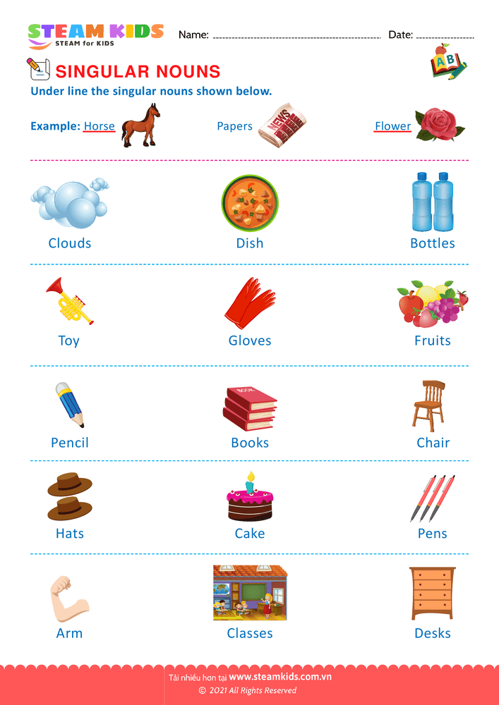 Bài tập tiếng anh - Singular and Plural Nouns - B4