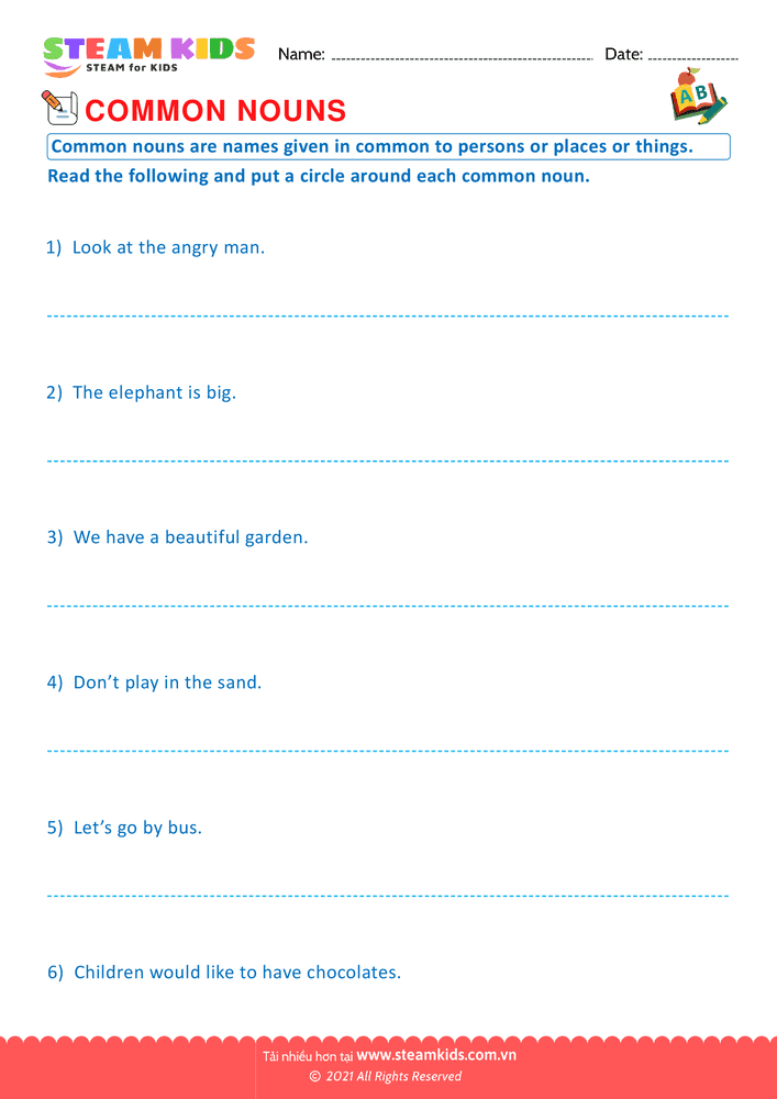 Bài tập tiếng anh - Common Nouns - B2