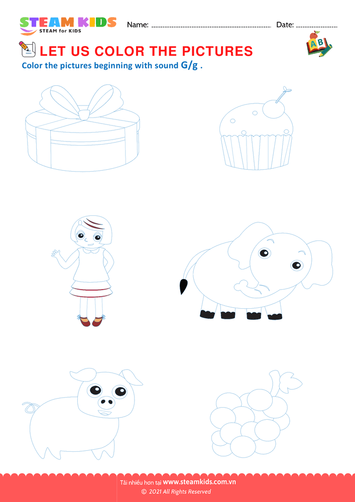 Bài tập tiếng anh - Beginning Sounds G