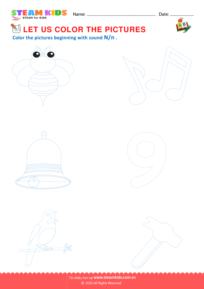 Bài tập tiếng anh - Beginning Sounds N