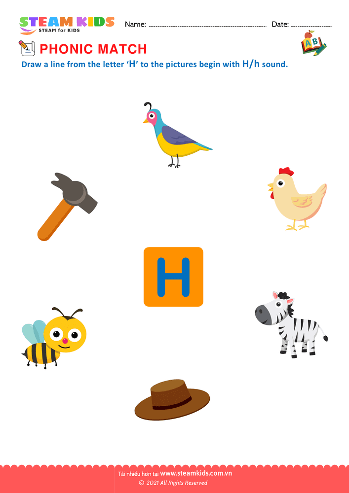 Bài tập tiếng anh - Phonic Match H