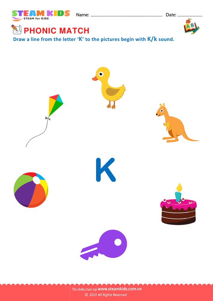 Bài tập tiếng anh - Phonic Match K