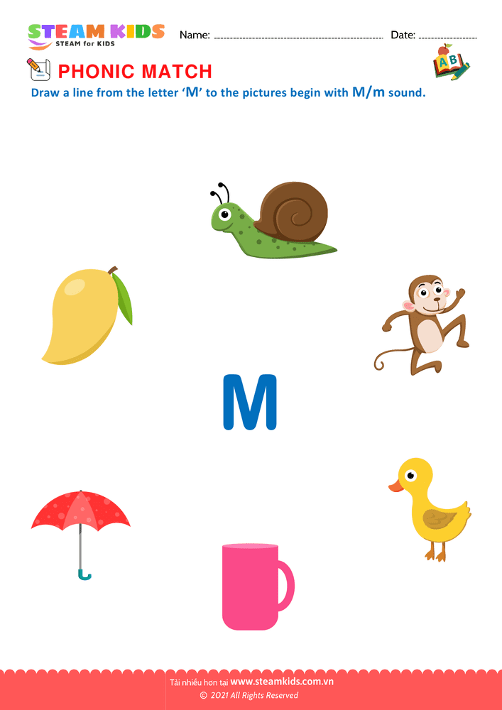 Bài tập tiếng anh - Phonic Match M