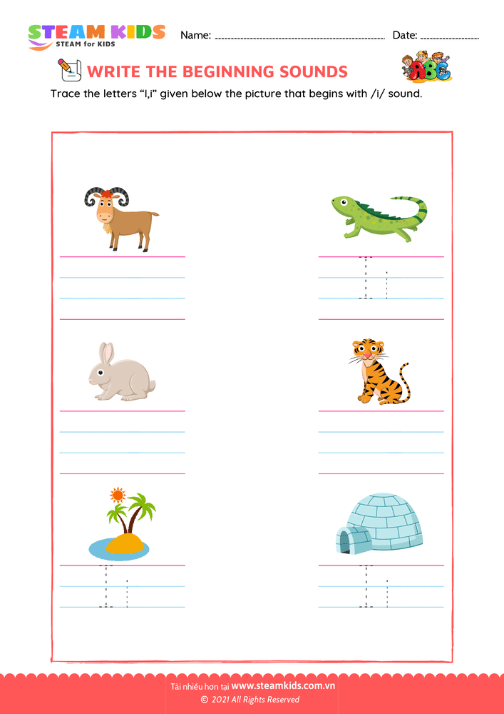 Bài tập tiếng anh - Beginning Sounds - B22