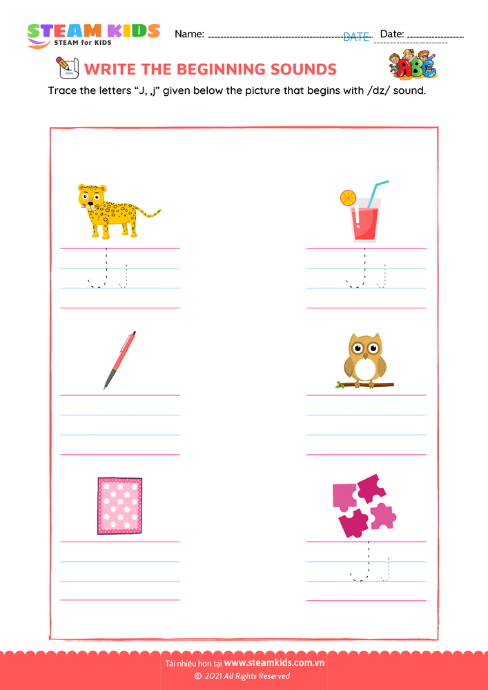 Bài tập tiếng anh - Beginning Sounds - B23