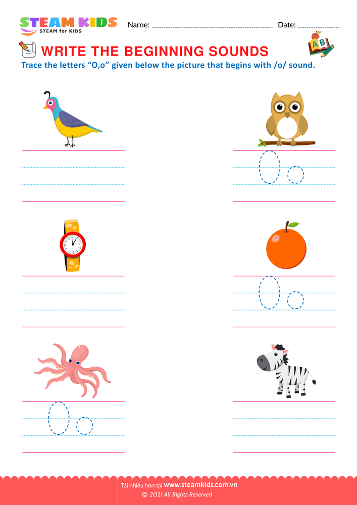 Bài tập tiếng anh - Beginning Sounds - B28