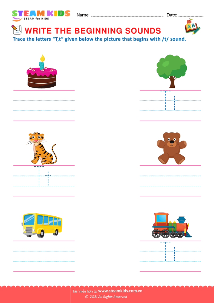 Bài tập tiếng anh - Beginning Sounds - B33