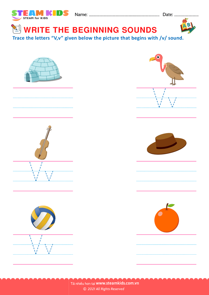 Bài tập tiếng anh - Beginning Sounds - B35