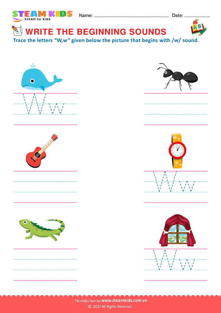 Bài tập tiếng anh - Beginning Sounds - B36