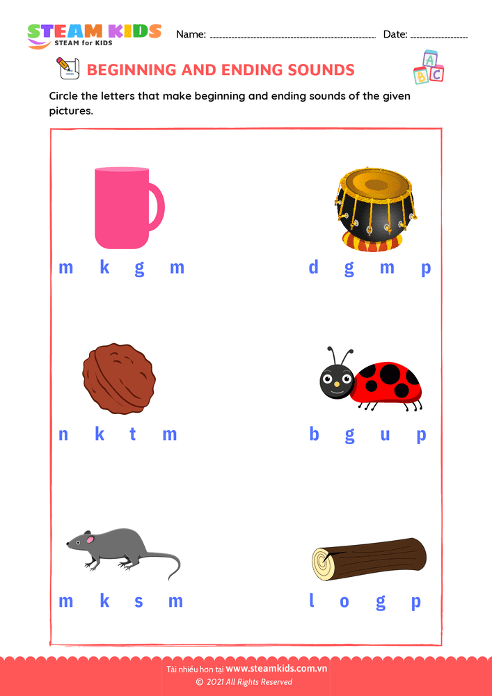 Bài tập tiếng anh - Beginning & Ending Sounds - B19