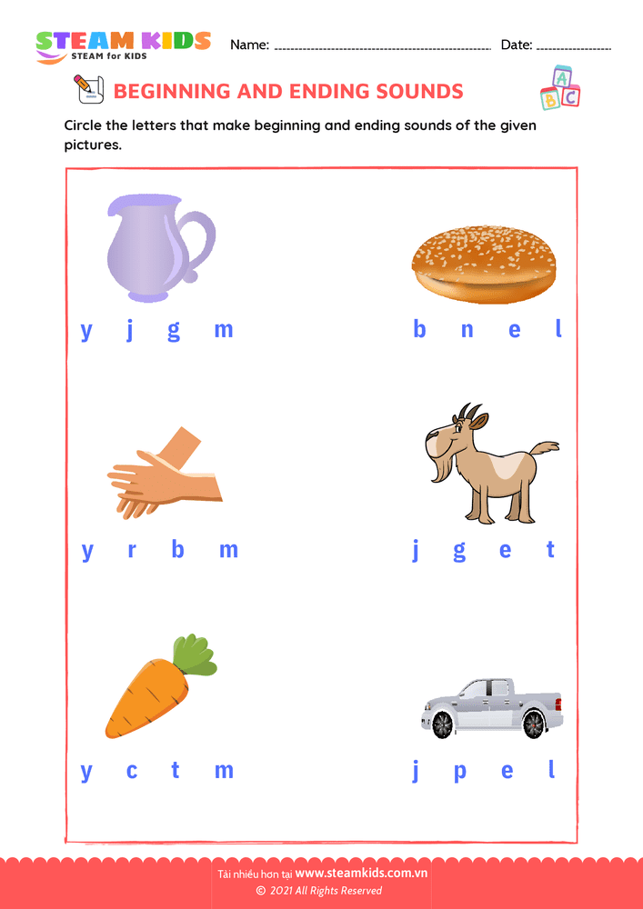 Bài tập tiếng anh - Beginning & Ending Sounds - B27