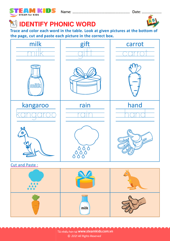 Bài tập tiếng anh - Identify phonic word - B7