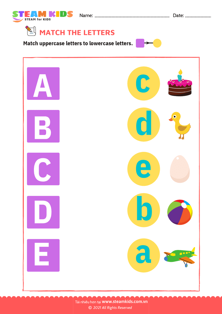 Bài tập tiếng anh - Match letters - B1