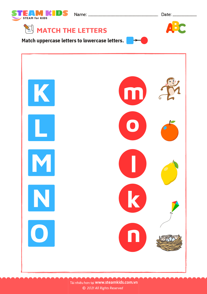 Bài tập tiếng anh - Match letters - B3