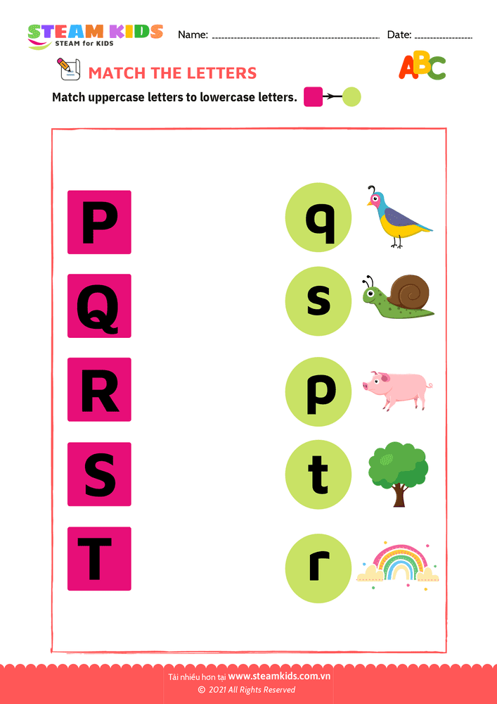 Bài tập tiếng anh - Match letters - B4