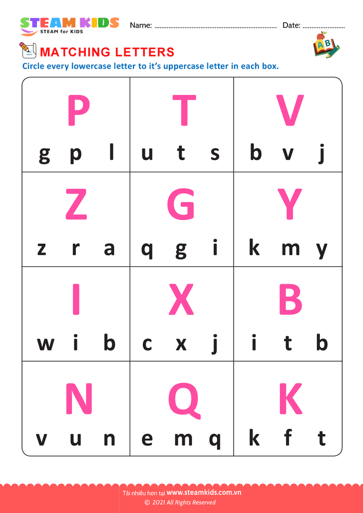 Bài tập tiếng anh - Match letters - B10