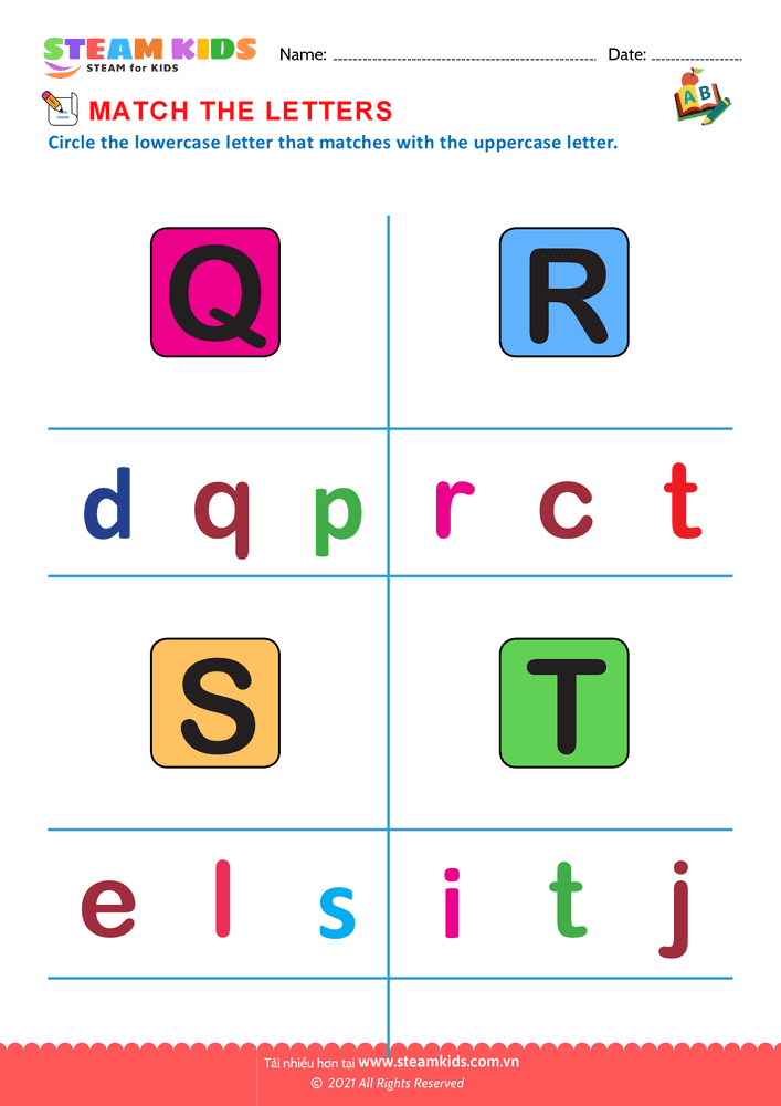 Bài tập tiếng anh - Match letters - B15