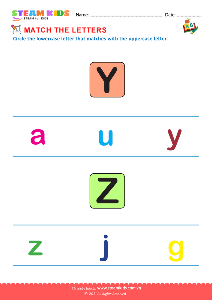 Bài tập tiếng anh - Match letters - B17