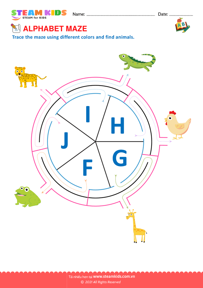 Bài tập tiếng anh - Alphabet Maze - B8