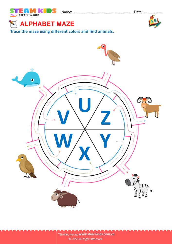 Bài tập tiếng anh - Alphabet Maze - B11