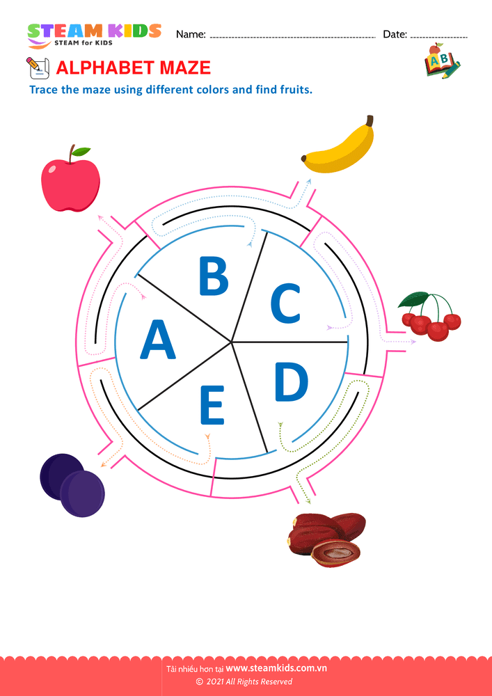 Bài tập tiếng anh - Alphabet Maze - B12