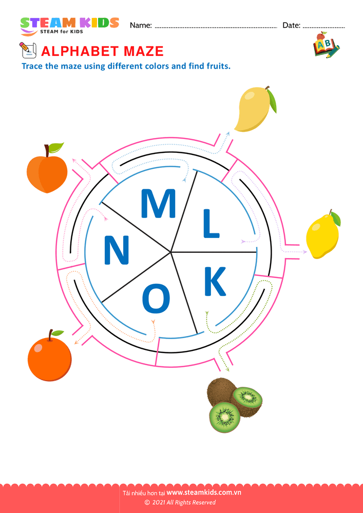 Bài tập tiếng anh - Alphabet Maze - B14