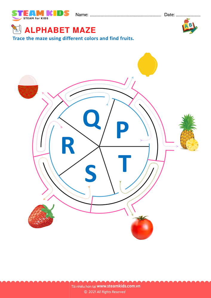 Bài tập tiếng anh - Alphabet Maze - B15