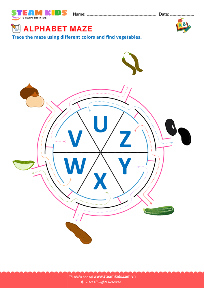Bài tập tiếng anh - Alphabet Maze - B19