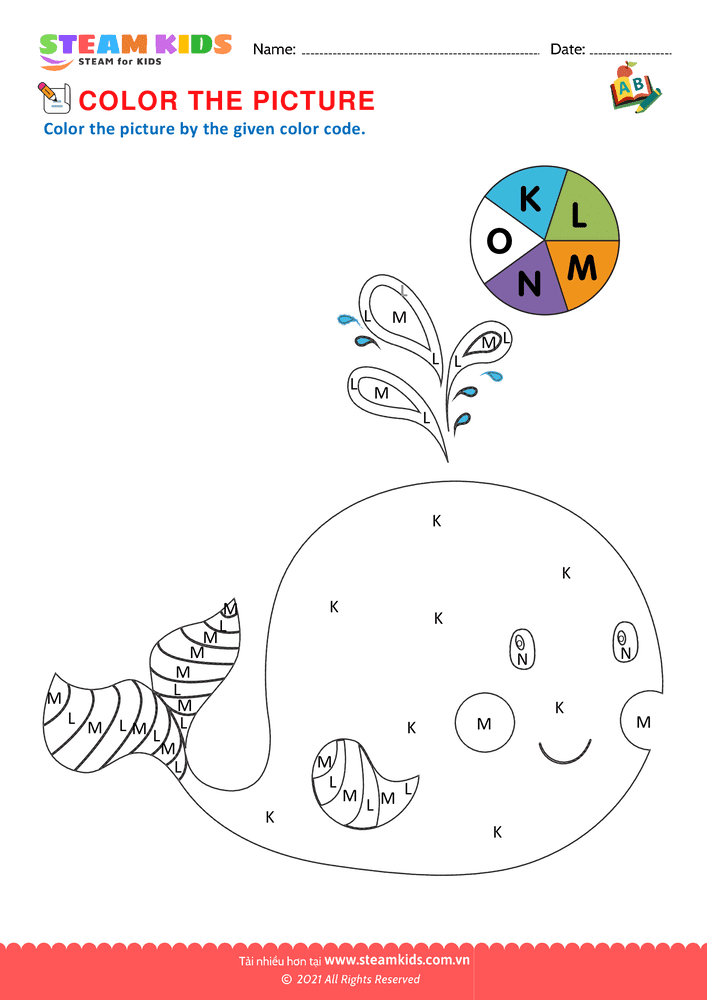 Bài tập tiếng anh - Color by Letter - B3