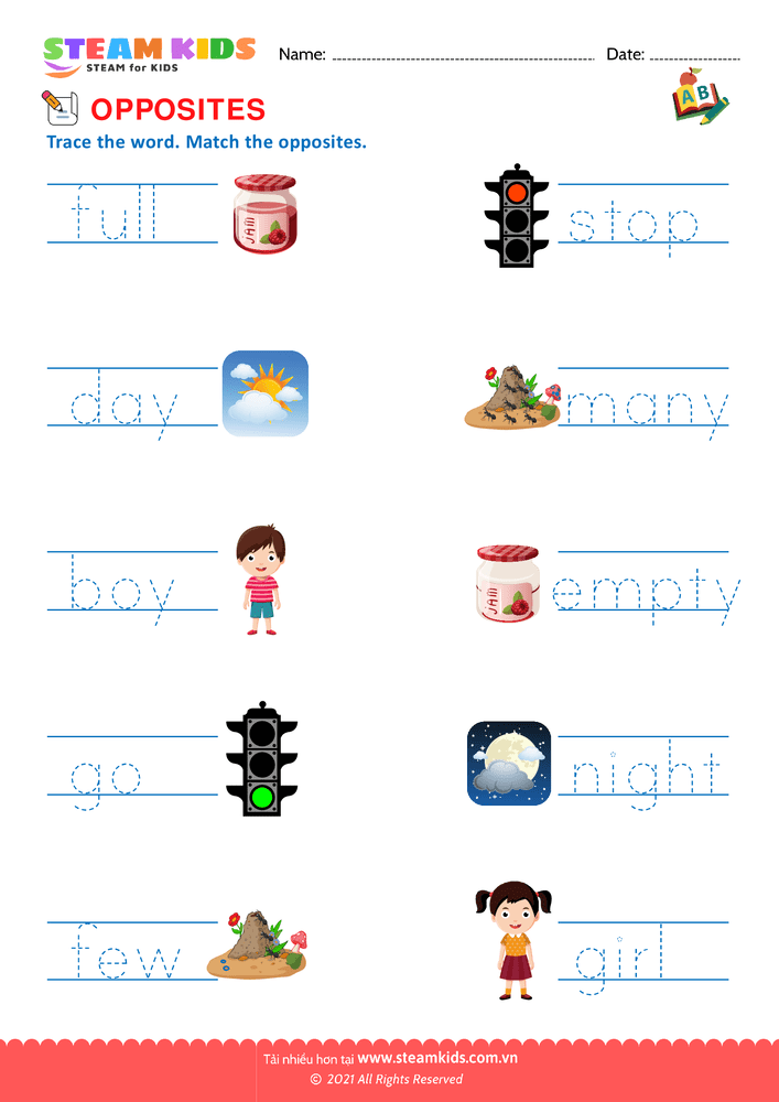 Bài tập tiếng anh - Opposite Words - B11