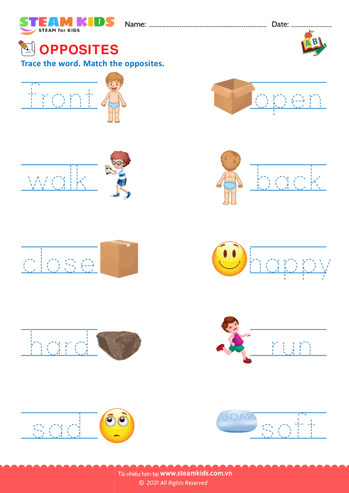 Bài tập tiếng anh - Opposite Words - B12